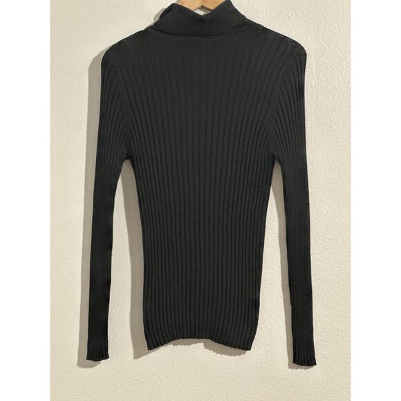 Vintage 80’s Neiman Marcus Women’s Black Ribbed Turtleneck 100% Silk Size Small - Picture 1 of 8